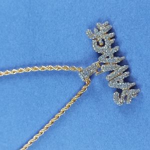 SAVAGE Hip Hop Necklace Gold Plated With Pendant Diamond Studded